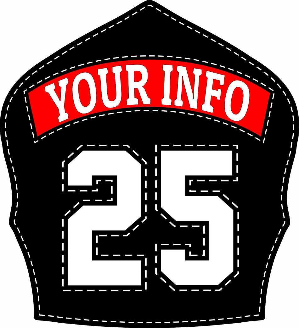 PRINTED SINGLE TOP PANEL SHIELD WITH CENTER NUMBER